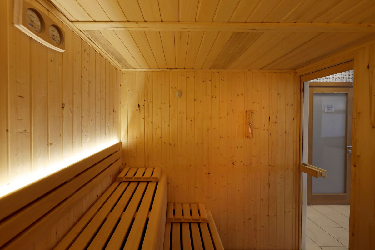 Interior view of the sauna