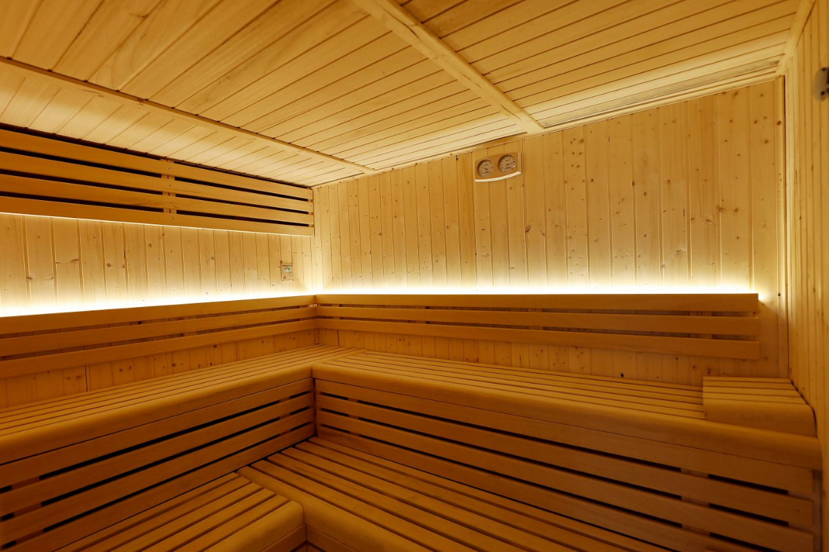 Interior view of the sauna