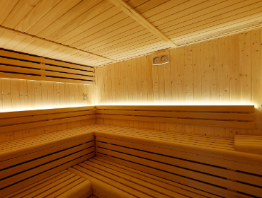 Interior view of the sauna