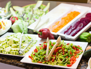 Detail of the salad bar of the all-you-can-eat buffet